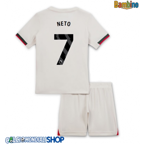 Maglie da calcio Chelsea Pedro Neto #7 Seconda Maglia Bambino 2025-26 Manica Corta + Pantaloni corti)